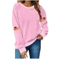 thumbnail image 2 of Uootdi Christmas Sweatshirts for Women Gift Cute Graphic Crew Neck Pullover Long Sleeve Sweatshirt Winter Holiday Fashion Tren dy Outfits, 2 of 4