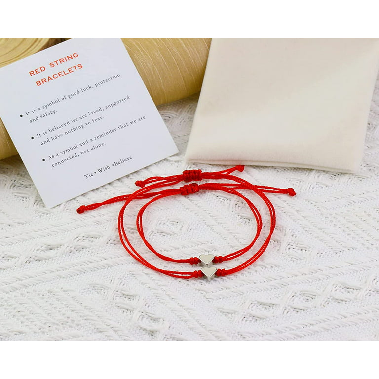 Red string bracelet red bracelet for protection matching heart