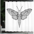 thumbnail image 3 of Ambesonne Death Moth Shower Curtain, Floral Pattern Goth Art, 69"Wx70"L, Charcoal Grey and White, 3 of 4