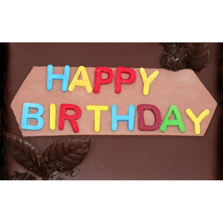 Silicone Letter Mold and Number Chocolate Molds with Happy Birthday Cake  Decorations Symbols 2pcs