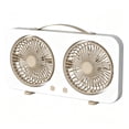thumbnail image 2 of TanSiDing USB Rechargeable Twin Window Fan, 2-Head 180° Oscillating Desktop Fan, 5 Speeds High Velocity Air Circulator, Type-C Fast Charging, Quiet Mini Cooling Fan for Bedroom Office Home, 2 of 7