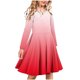 thumbnail image 1 of Odeerbi Niñas Manga Larga Gradiente Ballet Vestidos Stretchy A Line Twirly Skater Vestido Escuela Recital Cuello Redondo Vestido, 1 of 4