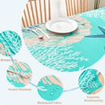 thumbnail image 2 of Nautical Coastal Rectangle Tablecloth 60x120 Inches Beach Ocean Print, Waterproof Stain Resistant WrinkleFree Table Cover, Ideal for Kitchen Dining Room Indoor and Outdoor Picnic Party, 2 of 6