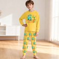 thumbnail image 2 of Kids Outfits Set 6 7 Six Seven Letter Outfits Set Comfortable Girls 67 Doodle Print Long Sleeve Homewear Soft Two Piece Sleepwear Yellow 2-3 Years, 2 of 9