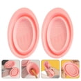 thumbnail image 3 of Shisuyan Makeup Brush Washing Mat Foldable 2Set Pink 5.5x4.3in, 3 of 9