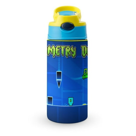 

Geometry Dash Lite Game Kid s Insulated Water Bottle With Straw Vacuum Stainless Steel Cup Leak-Proof Toddler Thermoses Children Water Cup
