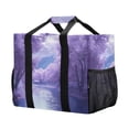 thumbnail image 2 of Large Hand-Held Storage Bag Kitchen Reusable Grocery Bags， Travel Tote Bags， Waterproof Tote，Laundry Bag，Beach Bag， Pool Bag Purple River Picture, 2 of 8