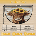 thumbnail image 3 of CURLYOOT Highland Cow and Sunflowers Retro Half Round Door Mat 24'' x 36'', Indoor Outdoor Entrance Rug, Semi Circular Area Rug, Non Slip Washable Absorbent Doormat, Laundry Room Rug, 3 of 7