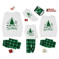 thumbnail image 7 of EYIIYE Family Matching Christmas Pajamas, Long Sleeve Christmas Tree & Letter Print Tops Green Plaid Pants Sleepwear Outfits, 7 of 7