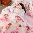 thumbnail image 4 of Manfei Caroon Elf Girls 7pcs Bedding Comforter Set,Romantic Flower Floral Queen Bedding Sets,Fairy Tale Theme Queen Sheet Sets For Princess,Super Cozy Room Decor Reversible, 4 of 8