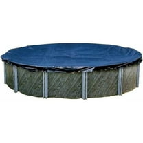Swimline 18 Foot Round Heavy Duty Laminated Polyethylene Winter Protection Pool Cover for Above Ground Outdoor Swimming Pools, Blue
