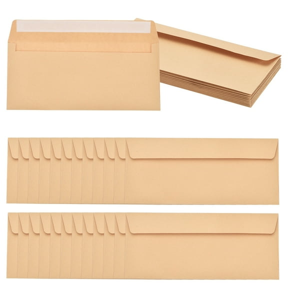 Uxcell 24 Pack Brown #10 Business Envelopes, Colored Self Seal Letter Size