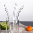 thumbnail image 5 of Reusable bent Glass Tube Drinking Straw with Cleaning Brush Clear, 5 of 6