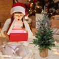 thumbnail image 2 of Mistaha Small 24-Inch Christmas Tree with Mixed PE/PVC Plastic Pinecone Decor and PE Plastic Basket Base - Burlap Accents - Warm White LED Lights - Holiday Centerpiece, 2 of 6