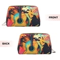 thumbnail image 3 of Naloa World Map Guitar Illustration Leather Makeup Bag for Purse Travel, Portable Small Cosmetic Organizer for Women and Girls, Make up Bag with Zipper, 3 of 8