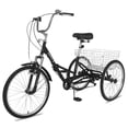 thumbnail image 5 of Lilypelle Folding Tricycle, 24" Three Wheel Bicycle for Adult, 7 Speed Adult Tricycle,Trike Cruiser With Big Basket for Exercise Shopping Picnic Outdoor Activitiess,Black, 5 of 7