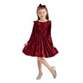 thumbnail image 3 of Toddler Girls Long Sleeve Ruffles Dresses Solid Princess Dress Clothes 12-18 Months, 3 of 8