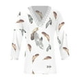 thumbnail image 4 of HKEJIAOI Haut Manches 3/4 pour Femmes Imprimé Floral Col Rond XXL Manches Trois-Quarts Femme Haut, 4 of 5