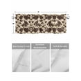 thumbnail image 2 of Kitchen Valances for Window, Retro Rustic Cow Skin Brown Light Filtering Rod Pocket Valance Curtain, Farm Animal Short Curtains Window Topper for Bedroom Bathroom Living Room 60x18in, 2 of 9