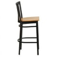 thumbnail image 3 of Home Square Metal Restaurant Bar Stool in Black & Natural Finish - Set of 3, 3 of 5