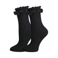 thumbnail image 2 of WAYUTE Womens Socks Ruffle Lace Floral Jacquard Soft Breathable Vintage Fashion Mid Calf Socks for Dress Daily Casual Outfits, 2 of 5