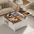 thumbnail image 2 of Gianna Lift Top Coffee Table with Large Hidden Storage, Adjustable Shelves, White, 2 of 7