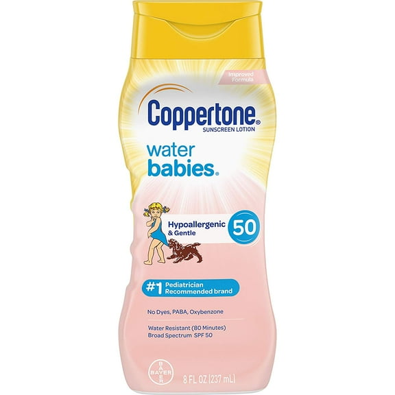 Coppertone Water Babies Sunscreen Lotion, SPF 50, 8 fl oz, 2-Pack