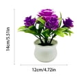 thumbnail image 3 of Vegetación artificial de plástico en maceta con rosa bonsái artificial | Plantas artificiales realistas para decorar el hogar, la oficina, el escritorio o el alféizar de la ventana, 3 of 6
