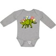 thumbnail image 3 of Inktastic Easter Bunny Stegosaurus with Eggs and Pink Ears Boys or Girls Long Sleeve Baby Bodysuit, 3 of 5