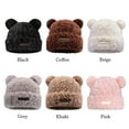 thumbnail image 2 of Fashion Casual Cute Bear Ear Autumn Winter Ear Protection Women Bonnet Caps Beanie Hat Plush Hat Skullcap PINK, 2 of 8