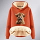 thumbnail image 4 of WILLBEST Sudadera de Mujer Ladies' Cattle Winter Thick Warm Warm Solid Color Color Lamb Hoodie Coat X-Grande, 4 of 4