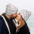 thumbnail image 5 of Picia Playing Rabbit Pattern Knitted Beanie Hat for Men and Women , Unisex Winter Warm Stretchy Knit Cap Thick Fisherman Beanies Cuffed Plain Skull Caps, 5 of 6