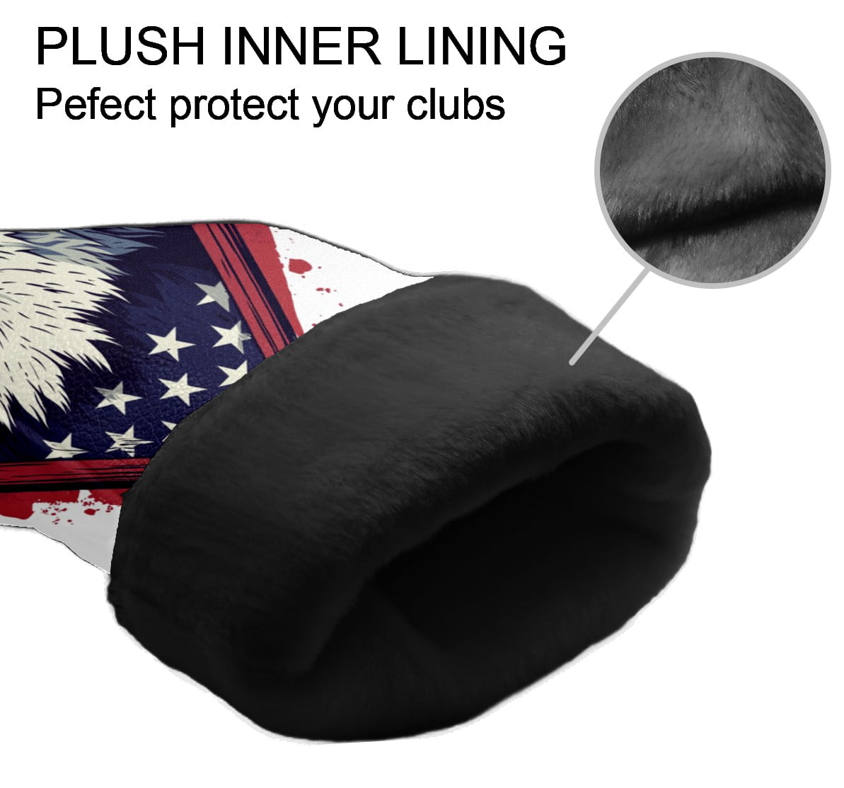 Golf Club Covers PU Leather Waterproof Head Covers for Fairway Woods Hybrids