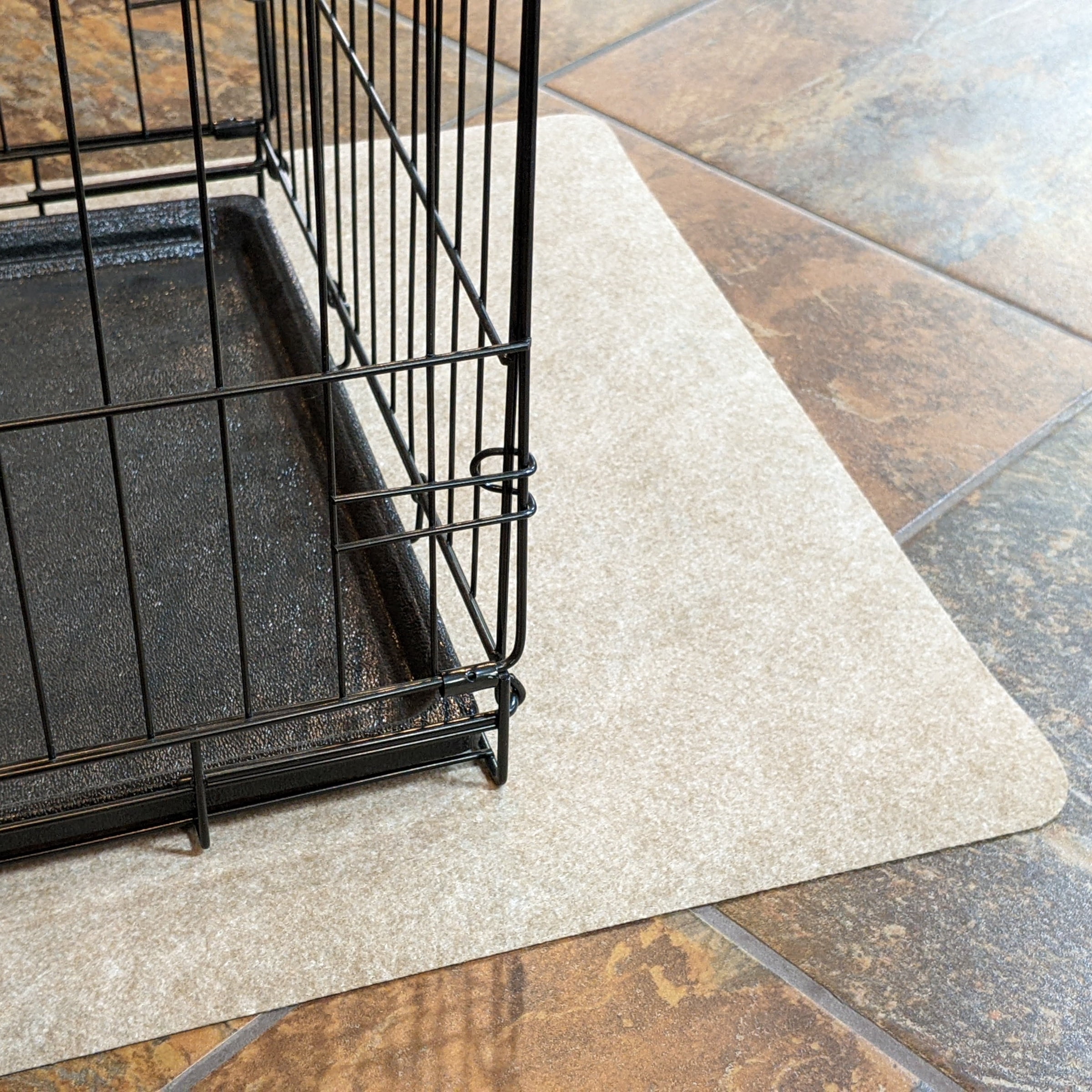 G-Floor Drip & Dry 29" x 44" Absorbent Vinyl Kennel Mat, Tan