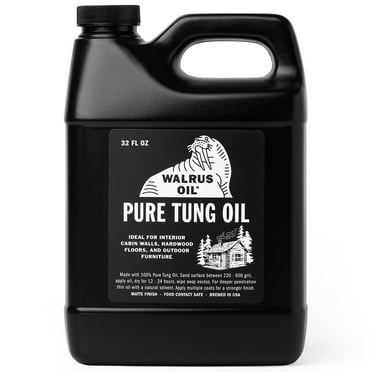 WALRUS OIL Pure Tung Oil Wood Finish, 32oz