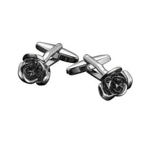 WMGHA 2 PCS Rose Flower Gold Plated Cufflinks for Men and Women, Classic Copper French Cuff Tuxedo Shirt Buttons for Wedding Business Formal Attire