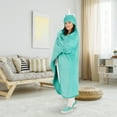 thumbnail image 3 of Safdie & Co. 44x57" Microfiber Unicorn Blanket with Hood in Teal Blue, 3 of 3