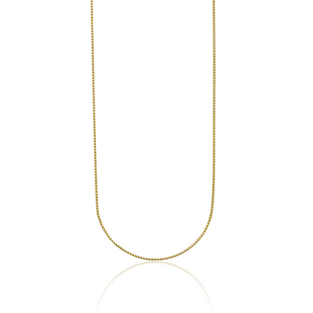 18K Solid Yellow Gold 1mm Franco Link Chain Necklace 30 inch