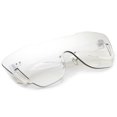 thumbnail image 4 of Oversize Rimless Cutout Thick Arms Tinted Mono Lens Shield Sunglasses 73mm (Clear), 4 of 4