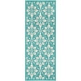 thumbnail image 5 of Unique Loom Outdoor Trellis Collection Area Rug - Tiles (2' x 5' 1" Runner Teal/Ivory), 5 of 9