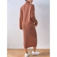 thumbnail image 4 of Conjunto de Dos Piezas para Mujer: Suéter y Falda de Punto Top de Punto y Falda Ajustada Café M, 4 of 8