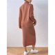 thumbnail image 4 of Conjunto de Dos Piezas para Mujer: Suéter y Falda de Punto Top de Punto y Falda Ajustada Café L, 4 of 8