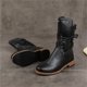 thumbnail image 4 of Botas de tacón alto para mujer, informales, con cordones, cremallera, Color sólido Wmkox8yii hfjk921, 4 of 5