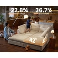 thumbnail image 2 of CHIC HOUSE 168" Oversized Modular Sofa, Extra Deep Cloud Corduroy Sectional Couch with Ottoman Chaise, Fluffy 4 Seater Sofa for Living Room, Villa, White, 2 of 10