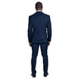 thumbnail image 5 of Slim Fit Men Suit Micro Textured Weave 2 Button Notch Collar AZAR 11812 (40 Regular Navy Blue 3 Piece Vested), 5 of 8