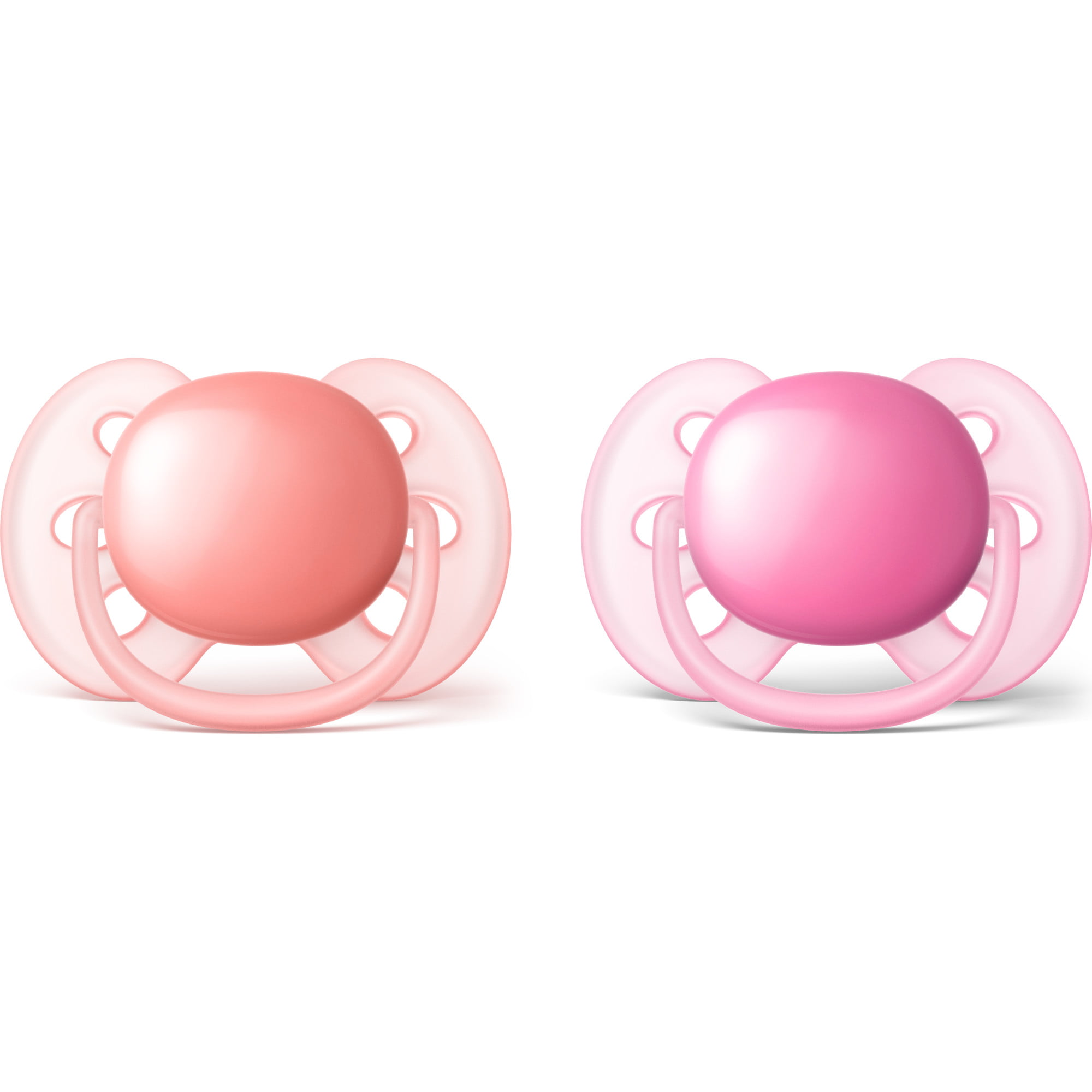 2 pack 6-18 months Pink/Peach Philips Avent Ultra Soft Pacifier SCF213/22