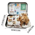 thumbnail image 3 of Pocket Bear in Tin Box, Mini Plush Toy Keepsake with School-Themed Illustration, Comfortable Gift for First Day of School Students, 3 of 6
