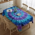 thumbnail image 2 of Blue Purple Tie Dye Pattern Rectangle Tablecloth 60"x84",Waterproof Polyester Rectangle Table Cloth, Wipeable Spillproof Polyester Tablecloth for Dining, Camping, Indoor and Outdoor, 2 of 5