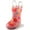 Girls Bubble Polka Dots, variant on Toddler and Kids Rain Boots with Easy On Handles – Size 4 - Girls Purple Flowers Design