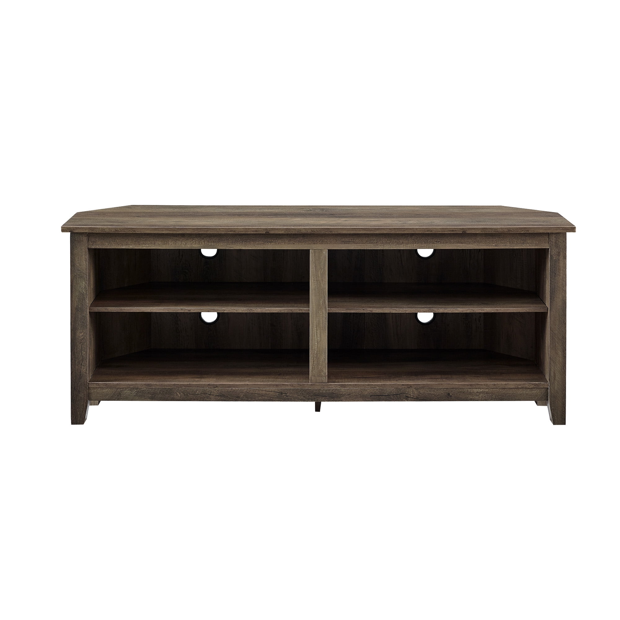 Woven Paths Transitional Corner TV Stand for TVs up to 65", Reclaimed Barnwood